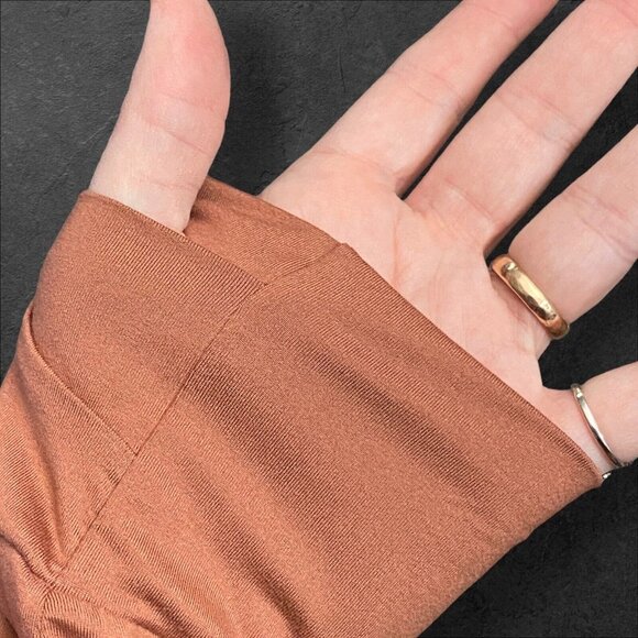 Fabletics Shirt Phoenix Brick Cherry Mocha Mock Neck Athletic Long Sleeve 2X - Picture 7 of 10